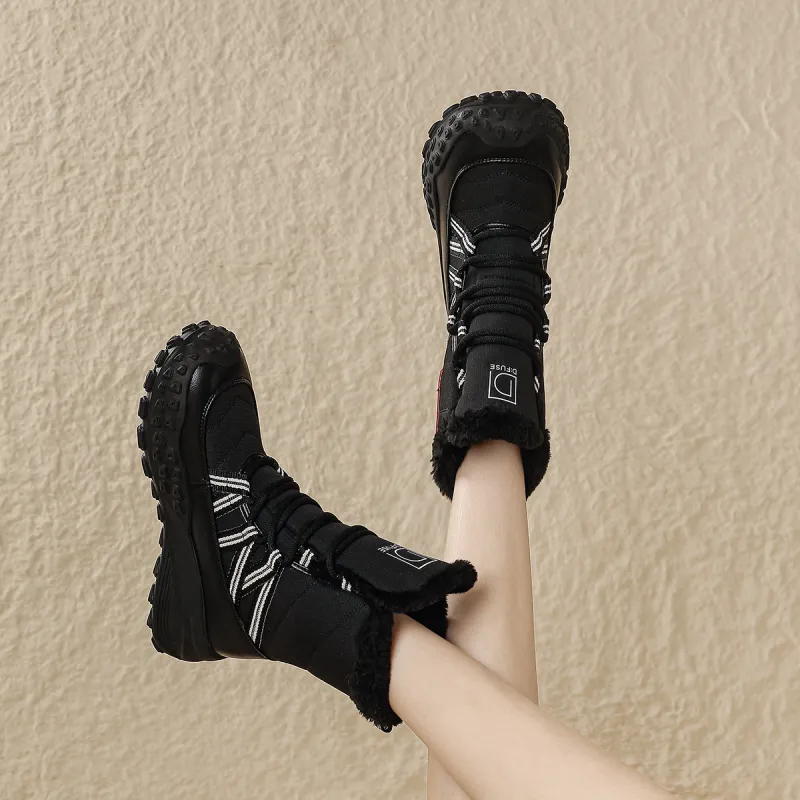 D:FUSE SCANDINAVIA Warm Wear-Resistant Height Increasing Short Snow Boots Women's-8