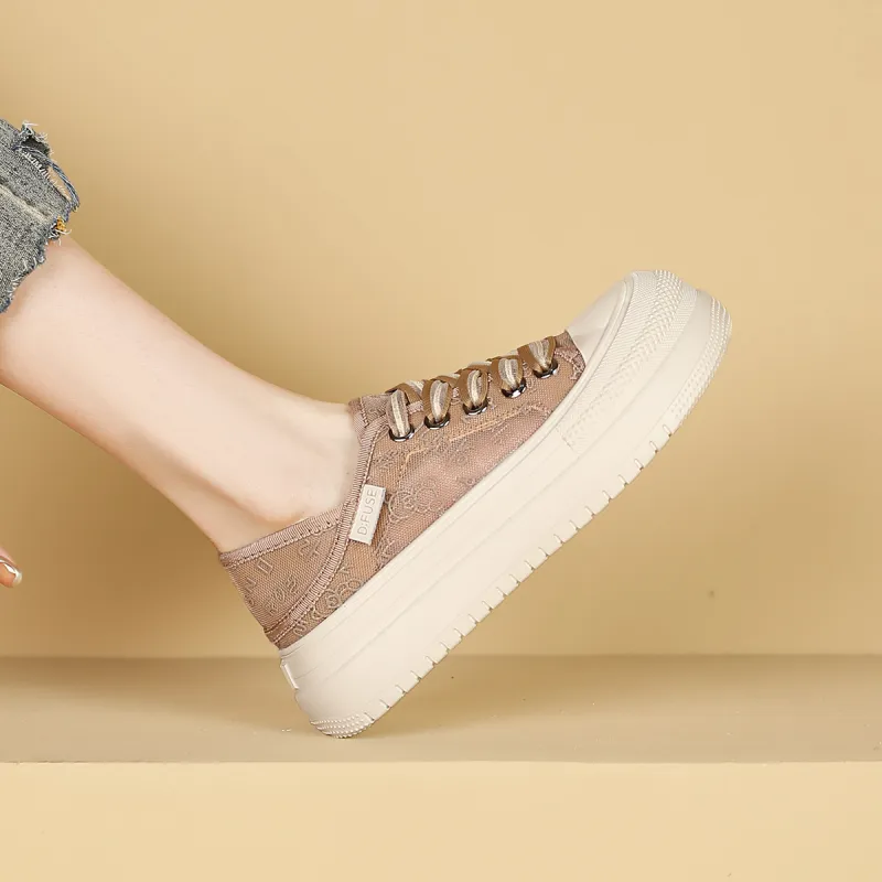 D:FUSE SCANDINAVIA Flat Shoes White Sneakers Anti-Slip And Wear-Resistant Lightweight Low-Top Skateboard Shoes Women's-9