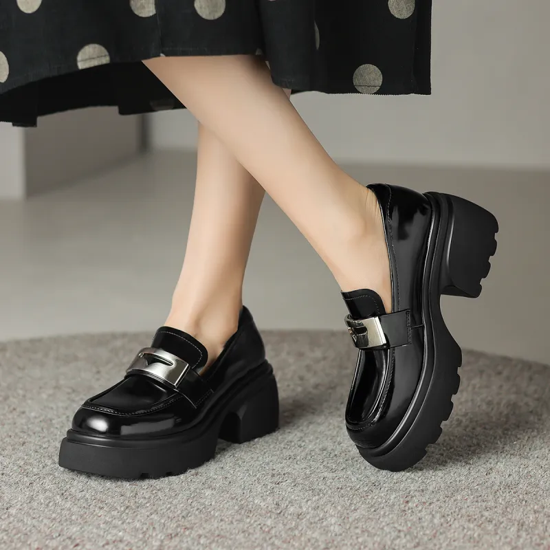 D FUSE SCANDINAVIA Loafers 7.5cm Women's Black-4
