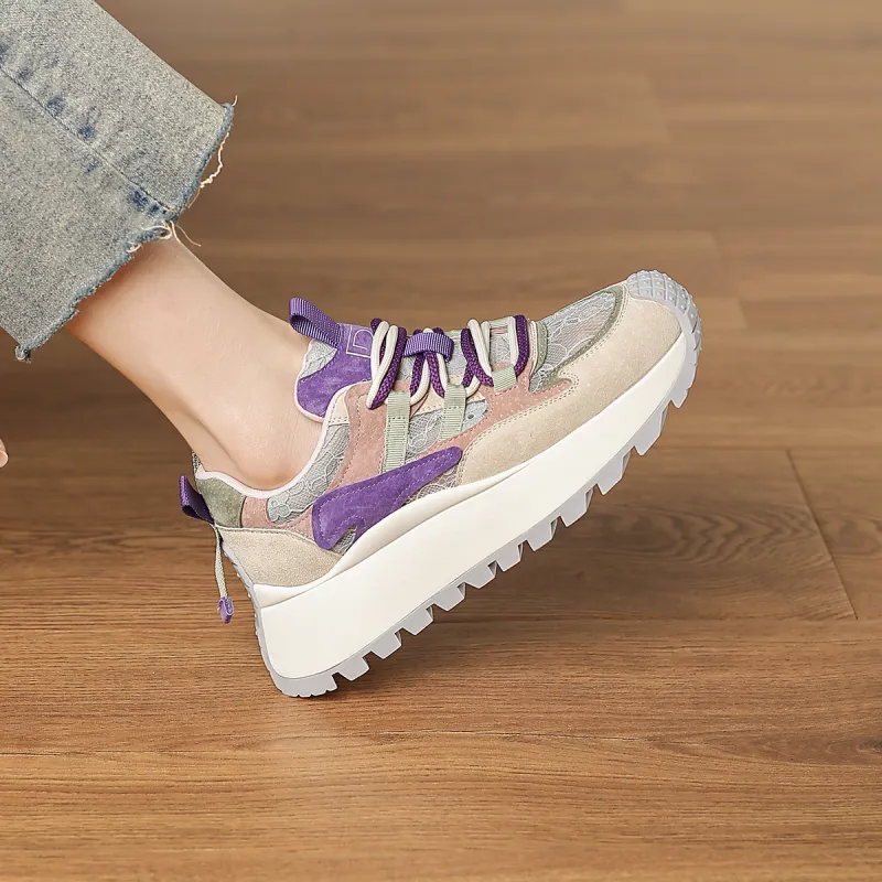 D FUSE SCANDINAVIA Cushioning, Slip Resistant, And Abrasion Resistant Low Top Chunky Sneakers Women's-9