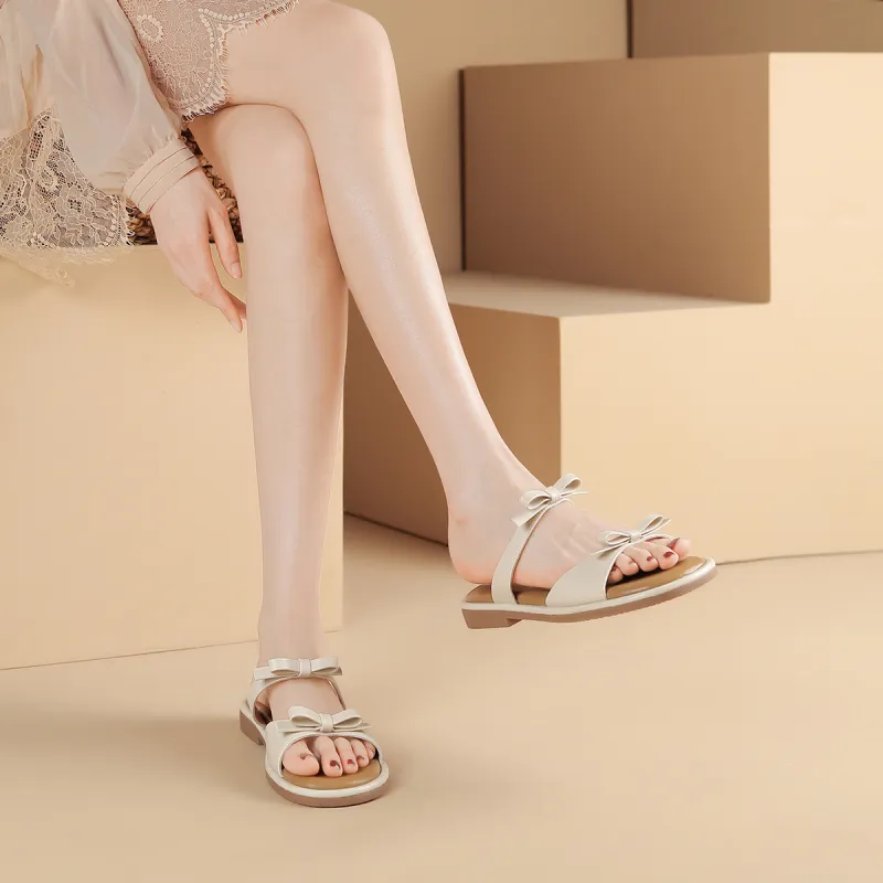D FUSE SCANDINAVIA Stitching Leather Patchwork Slip Resistant Odor Resistant Slide Slippers Women's-9