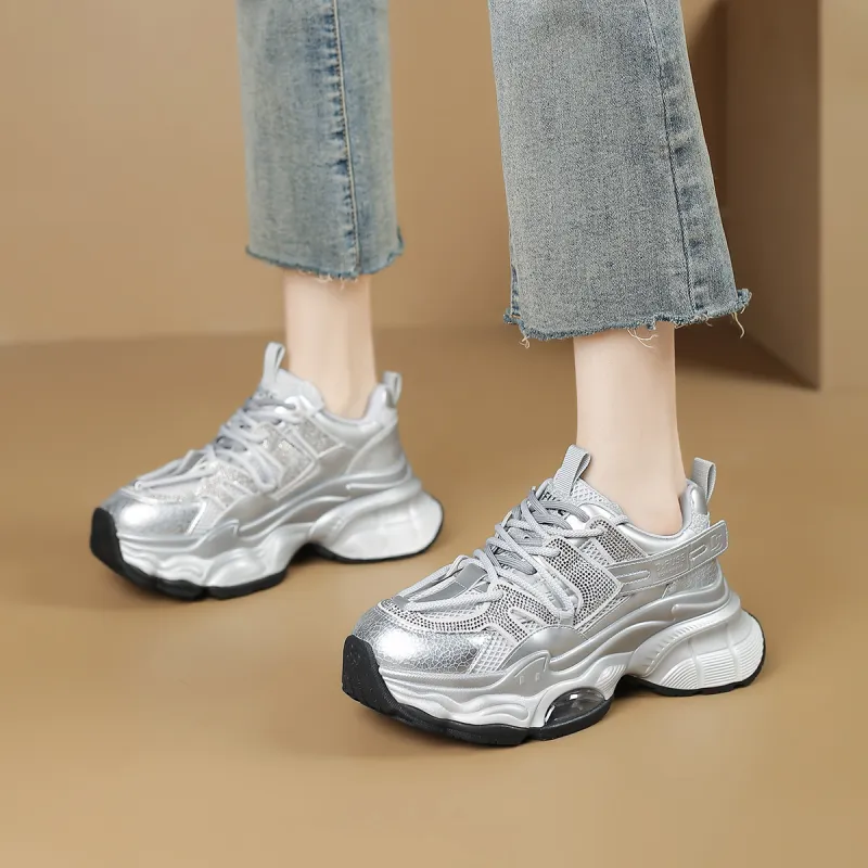 D FUSE SCANDINAVIA Anti Slip And Wear Resistant Lightweight Low Top Chunky Sneakers Women's-3