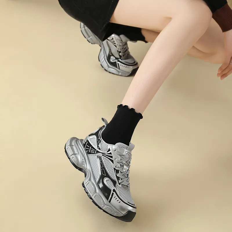 D FUSE SCANDINAVIA Cushioning, Slip Resistant, And Abrasion Resistant Low Top Chunky Sneakers Women's-6