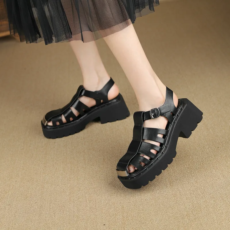 D FUSE SCANDINAVIA Roman Sandals Women's Black-2
