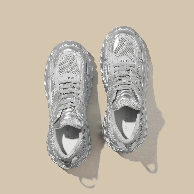 D:FUSE SCANDINAVIA Wear-Resistant Breathable Lightweight Height Increasing Low-Top Chunky Sneakers Women's-35