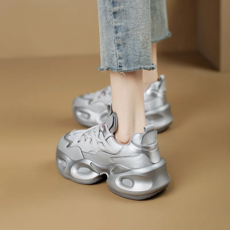 D:FUSE SCANDINAVIA Anti-Slip And Wear-Resistant Breathable Low-Top Chunky Sneakers Women's-8
