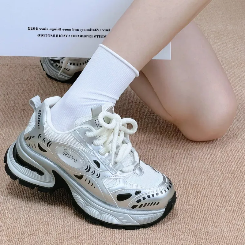 D:FUSE SCANDINAVIA Cushioning Anti-Slip And Wear-Resistant Low-Top Chunky Sneakers Women's-12
