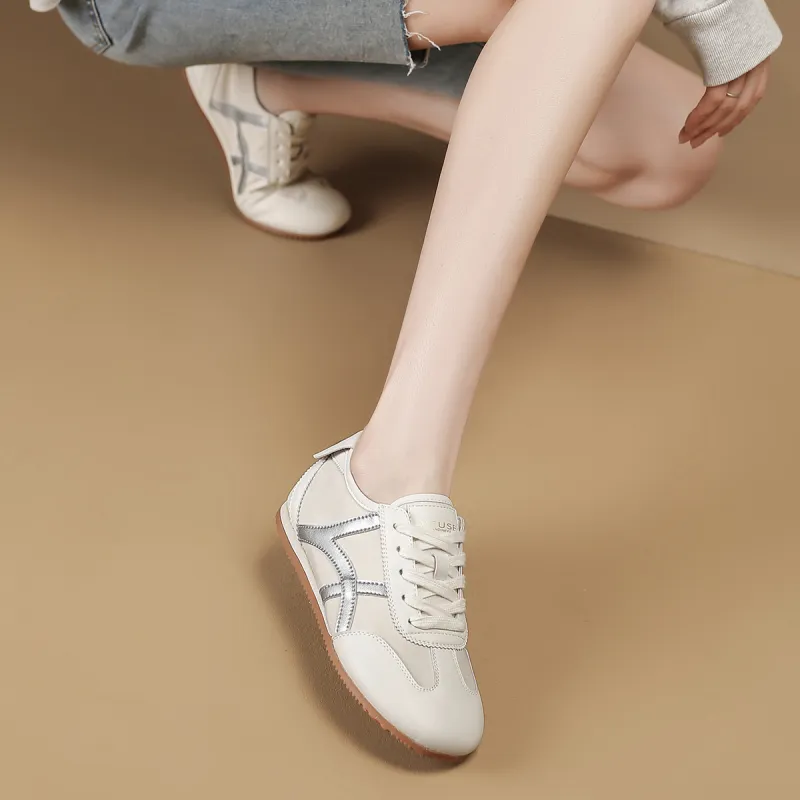 D FUSE SCANDINAVIA Skateboard Shoes Women's Low Top Beige Blue/Beige Silver/Beige Green-8