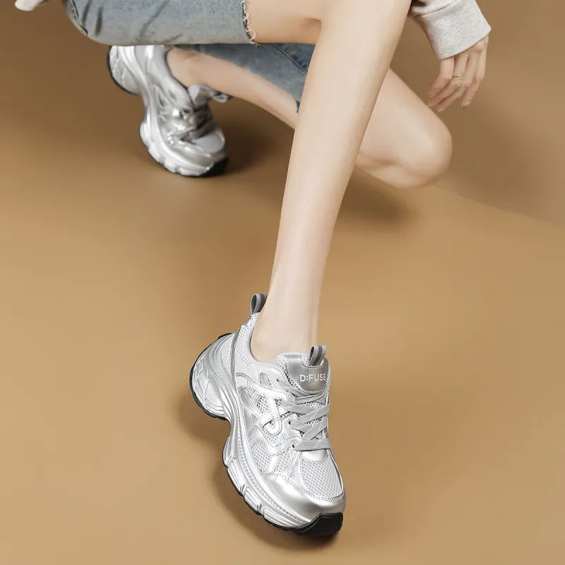 D FUSE SCANDINAVIA Anti Slip And Wear Resistant Lightweight Low Top Chunky Sneakers Women's-5