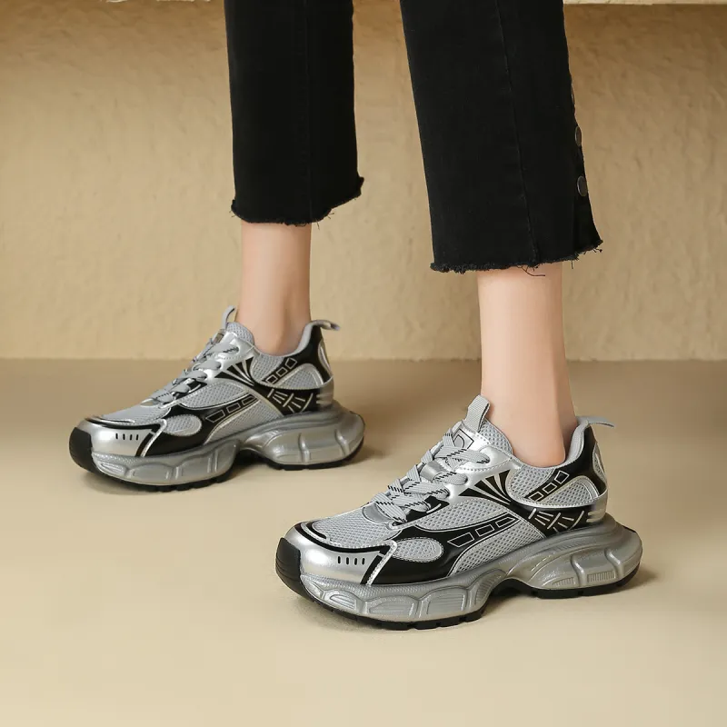 D FUSE SCANDINAVIA Cushioning, Slip Resistant, And Abrasion Resistant Low Top Chunky Sneakers Women's-3