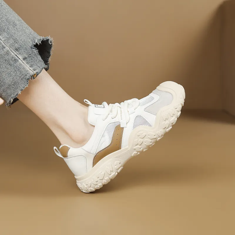 D FUSE SCANDINAVIA Abrasion Resistant Height Increasing Low Top Casual Shoes Women's Ecru-4