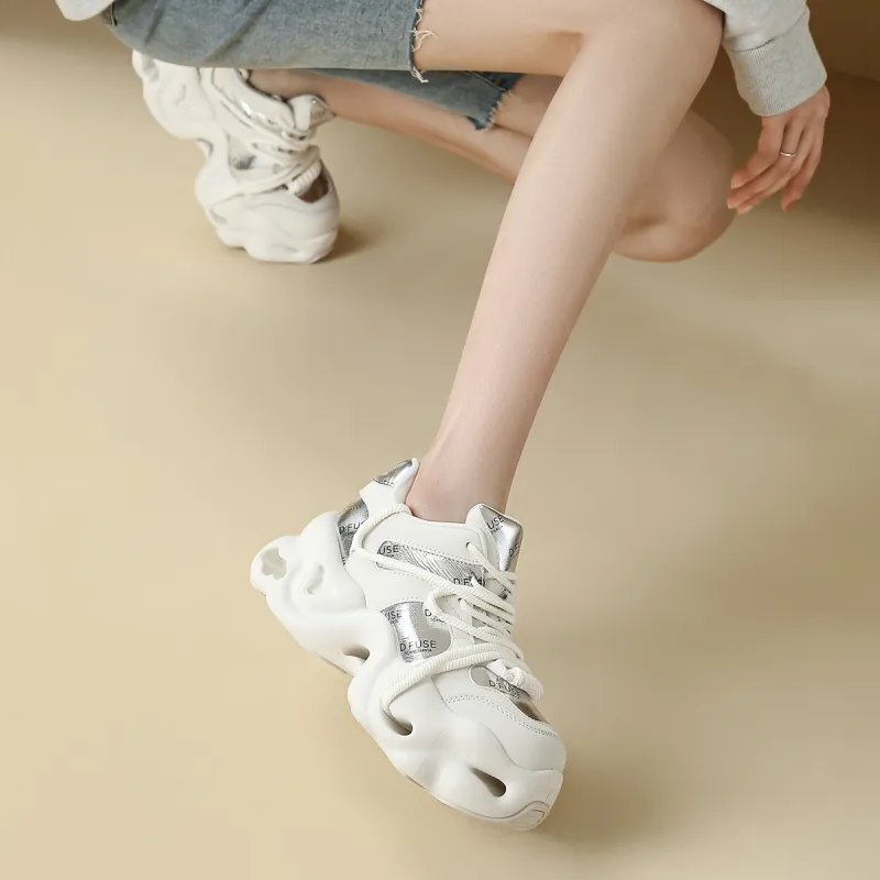 D FUSE SCANDINAVIA Puffy Shoes Cushioning Anti Slip And Wear Resistant Low Top Chunky Sneakers Women's-5