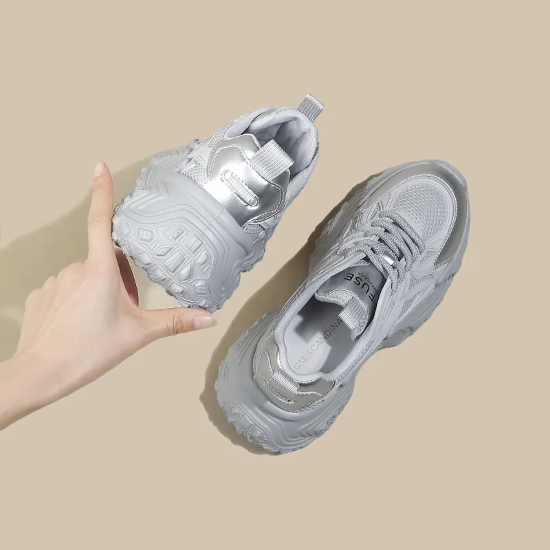 D:FUSE SCANDINAVIA Anti-Slip Wear-Resistant Breathable Support Low-Top Chunky Sneakers Women's-4
