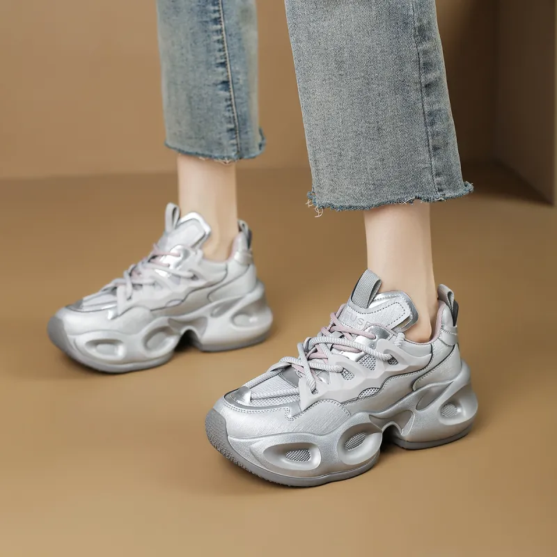 D:FUSE SCANDINAVIA Anti-Slip And Wear-Resistant Breathable Low-Top Chunky Sneakers Women's-7