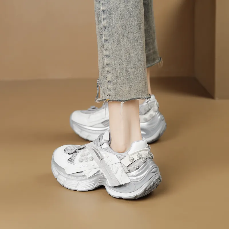 D FUSE SCANDINAVIA Low Top Chunky Sneakers Women's-3