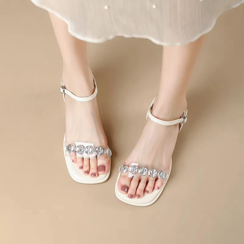 D FUSE SCANDINAVIA One Strap Sandals 5.5cm Women's Beige-5
