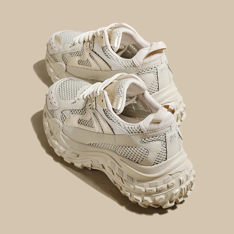 D:FUSE SCANDINAVIA Wear-Resistant Breathable Lightweight Height Increasing Low-Top Chunky Sneakers Women's-4