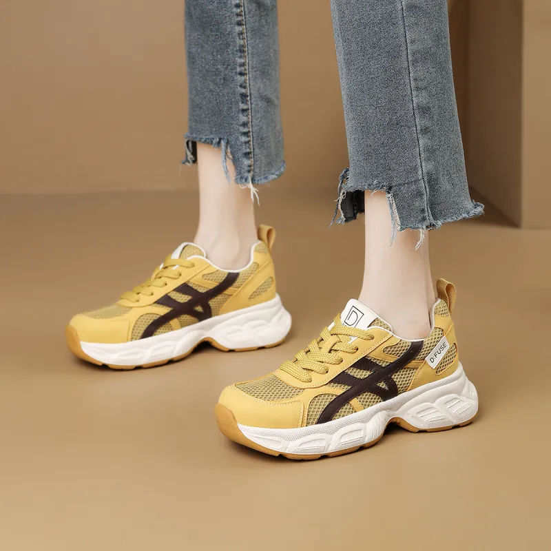 D FUSE SCANDINAVIA Abrasion Resistant Height Increasing Low Top Chunky Sneakers Women's-10