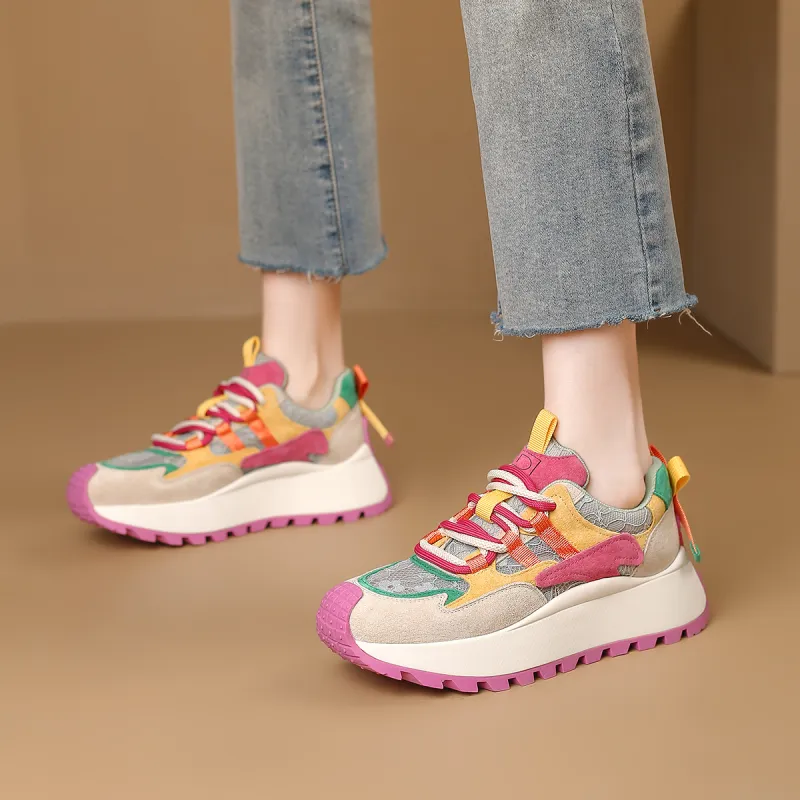 D FUSE SCANDINAVIA Cushioning, Slip Resistant, And Abrasion Resistant Low Top Chunky Sneakers Women's-21