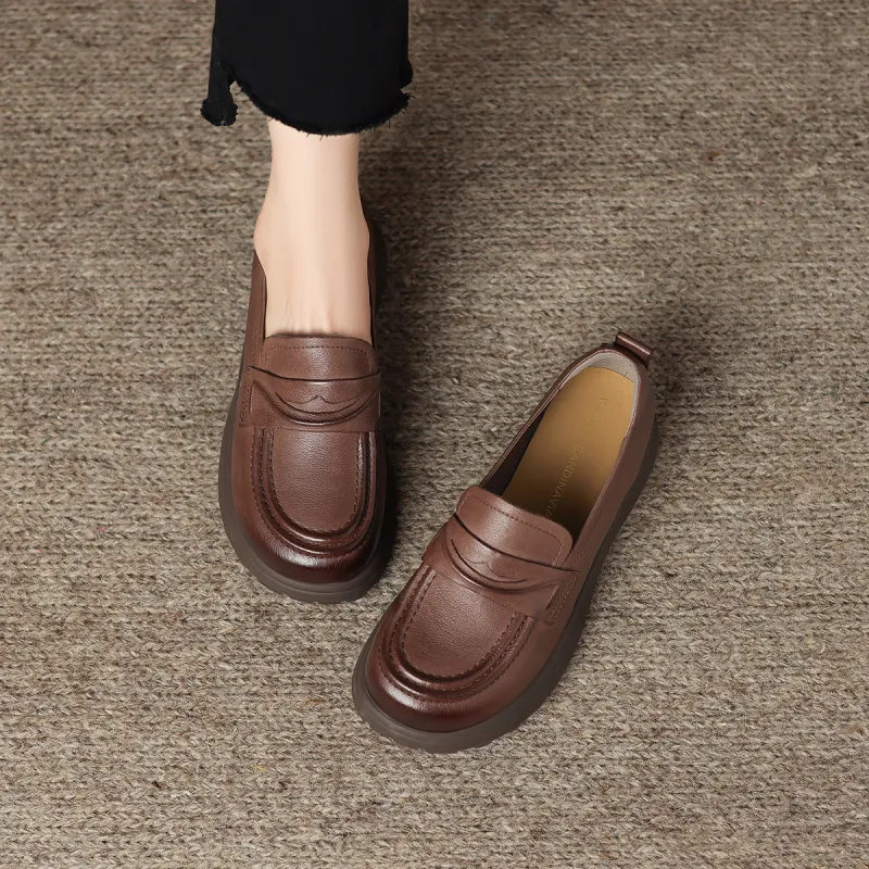 D:FUSE SCANDINAVIA JK Uniform Women's Small Leather Shoes Commute Casual Shoes Loafers Women's-8