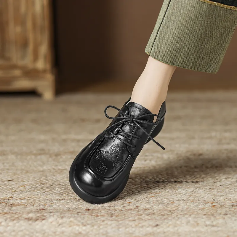 D:FUSE SCANDINAVIA JK Uniform Women's Small Leather Shoes Loafers Women's Casual Shoes Women's-3