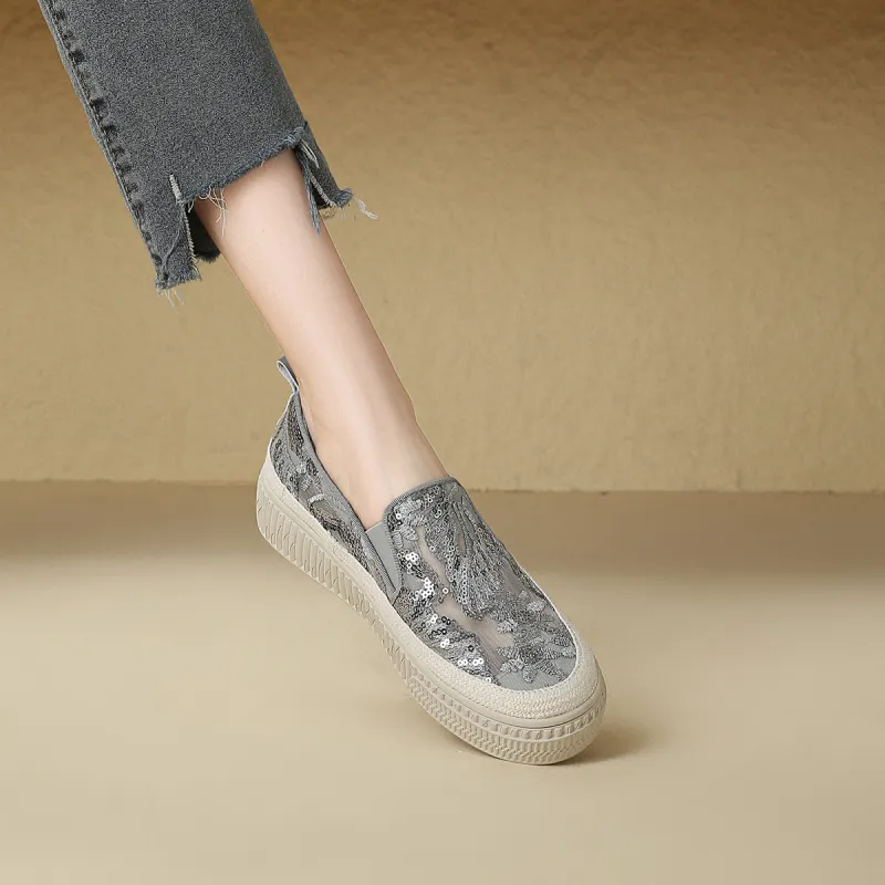 D FUSE SCANDINAVIA Flat Shoes Skateboard Shoes Espadrilles Women's-5