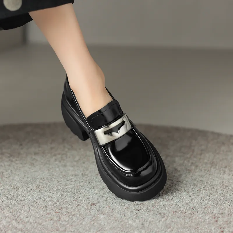 D FUSE SCANDINAVIA Loafers 7.5cm Women's Black-6