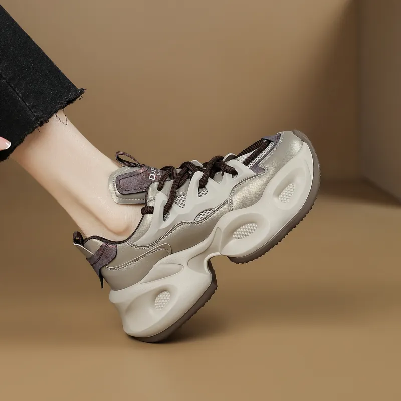 D:FUSE SCANDINAVIA Anti-Slip And Wear-Resistant Breathable Low-Top Chunky Sneakers Women's-15