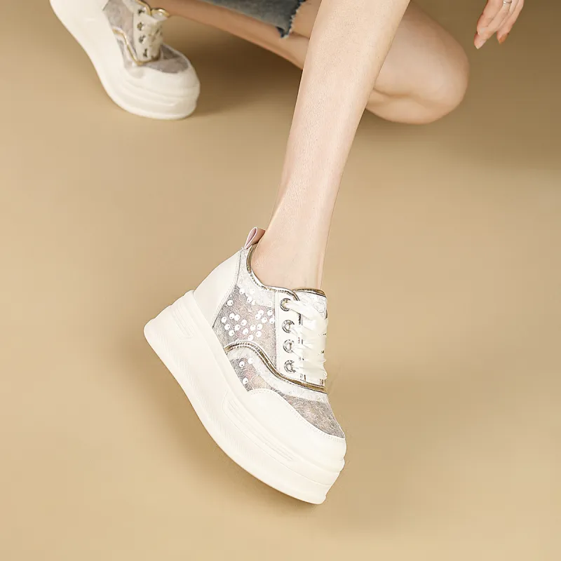 D:FUSE SCANDINAVIA Flat Shoes White Sneakers Low-Top Skateboard Shoes Women's-4