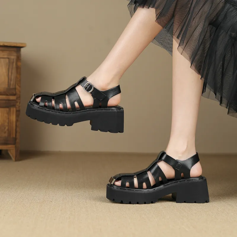 D FUSE SCANDINAVIA Roman Sandals Women's Black-3