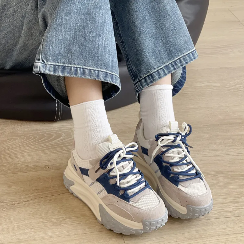 D FUSE SCANDINAVIA Cushioned Wear Resistant Breathable Lightweight Height Increasing Low Top Chunky Sneakers Women's-8