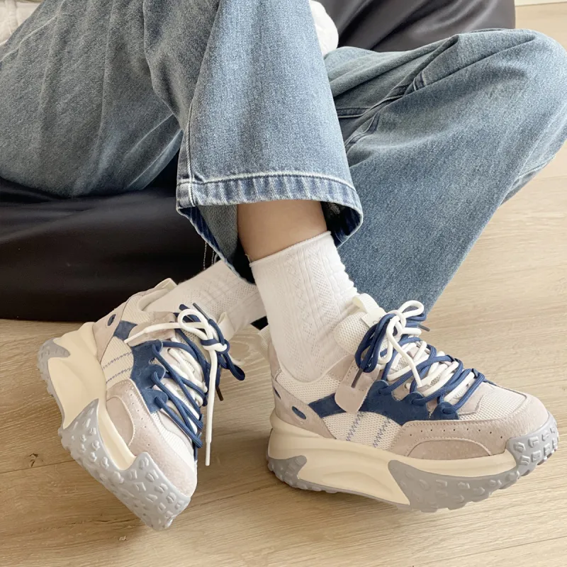 D FUSE SCANDINAVIA Cushioned Wear Resistant Breathable Lightweight Height Increasing Low Top Chunky Sneakers Women's-7