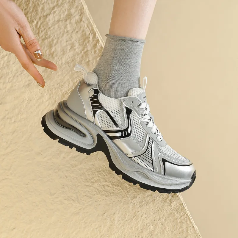 D:FUSE SCANDINAVIA Cushioning Anti-Slip And Wear-Resistant Low-Top Chunky Sneakers Women's-4