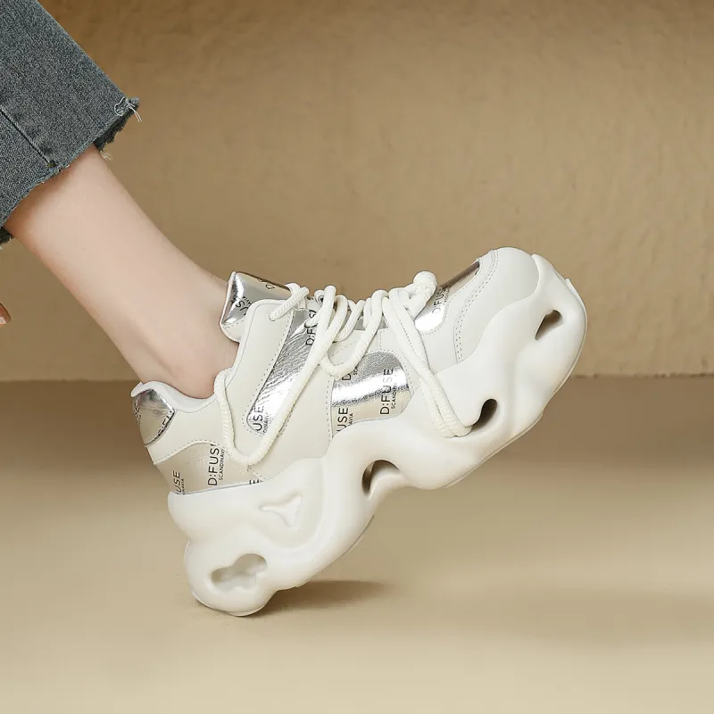 D FUSE SCANDINAVIA Puffy Shoes Cushioning Anti Slip And Wear Resistant Low Top Chunky Sneakers Women's-3