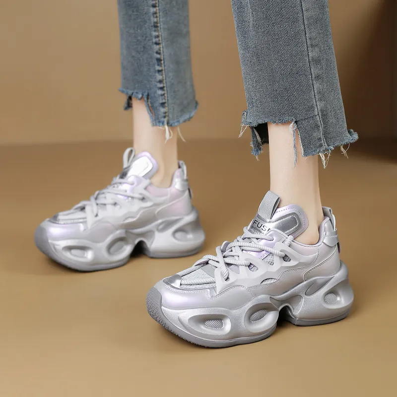 D:FUSE SCANDINAVIA Anti-Slip And Wear-Resistant Breathable Low-Top Chunky Sneakers Women's-1