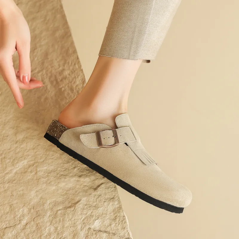 D FUSE SCANDINAVIA Rubber Sole Odor Resistant Abrasion Resistant Slip Resistant Wrap toe Slippers Women's-1