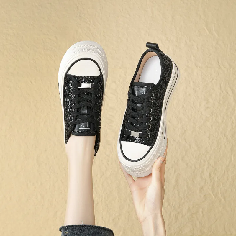 D FUSE SCANDINAVIA White Sneakers Flat Shoes Low Top Skateboard Shoes Women's-4