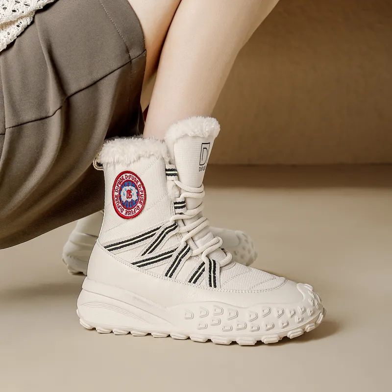 D:FUSE SCANDINAVIA Warm Wear-Resistant Height Increasing Short Snow Boots Women's-3