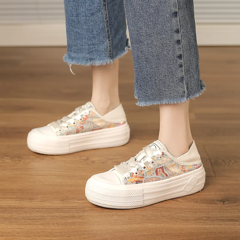 D FUSE SCANDINAVIA White Sneakers Low Top Skateboard Shoes Women's-3