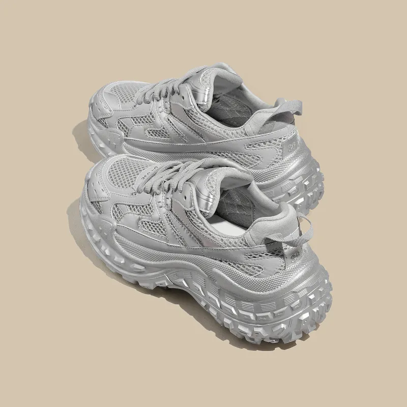 D:FUSE SCANDINAVIA Wear-Resistant Breathable Lightweight Height Increasing Low-Top Chunky Sneakers Women's-34