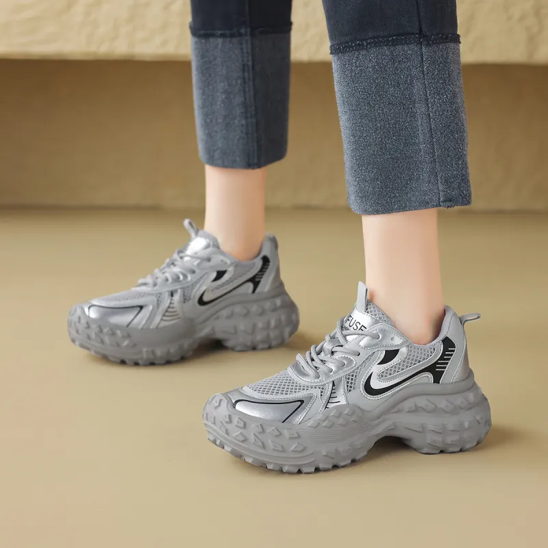 D:FUSE SCANDINAVIA Tire Shoes Cushioning Anti-Slip And Wear-Resistant Low-Top Chunky Sneakers Women's-5