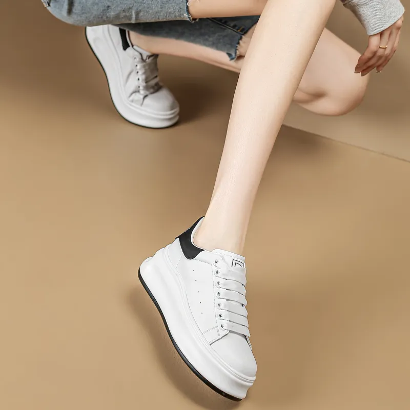 D FUSE SCANDINAVIA White Sneakers Anti Slip And Wear Resistant Lightweight Low Top Skateboard Shoes Women's-13