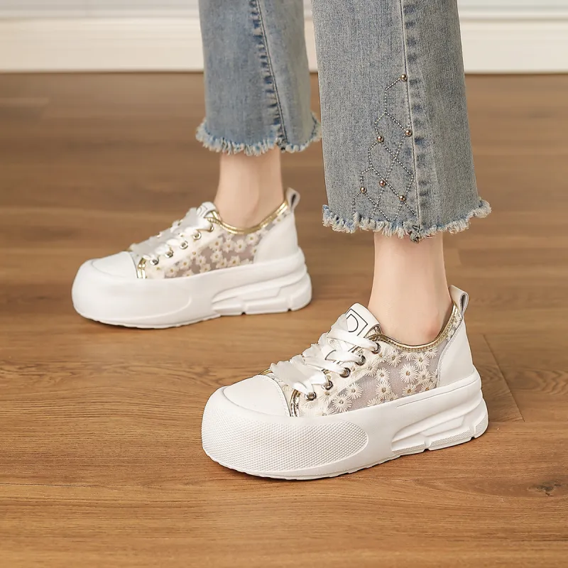 D:FUSE SCANDINAVIA White Sneakers Low-Top Skateboard Shoes Women's-8