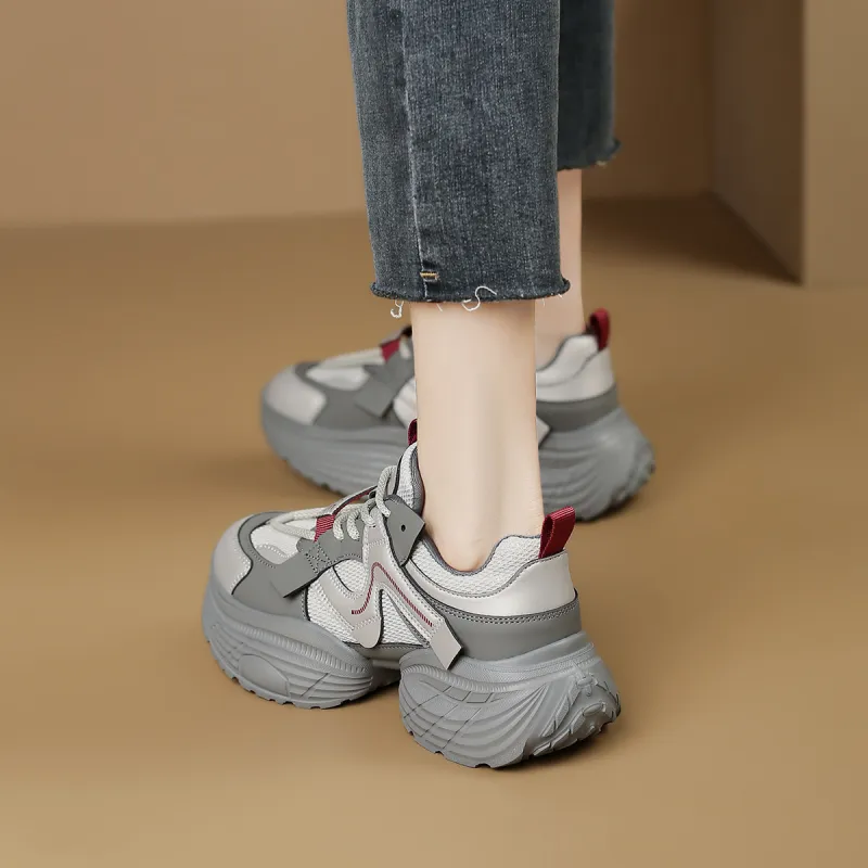 D FUSE SCANDINAVIA Anti Slip And Wear Resistant Lightweight Low Top Chunky Sneakers Women's-1