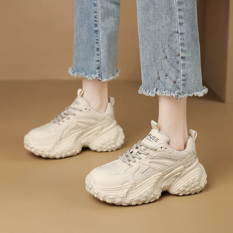 D:FUSE SCANDINAVIA Anti-Slip Wear-Resistant Breathable Support Low-Top Chunky Sneakers Women's-7