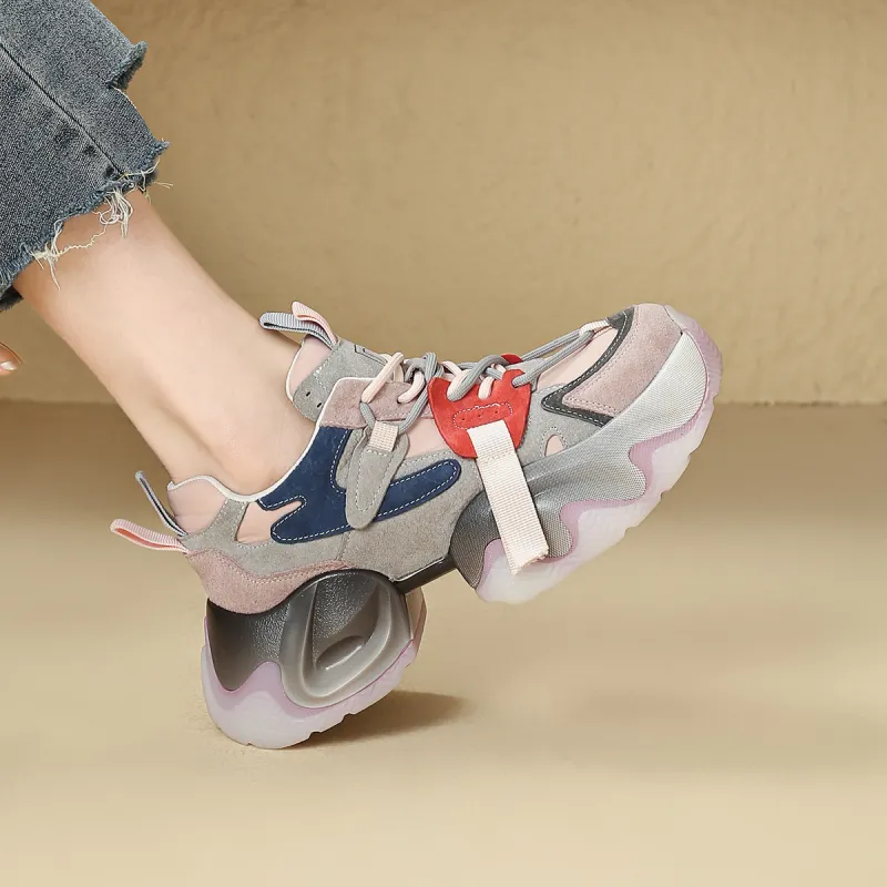 D FUSE SCANDINAVIA Cushioning, Slip Resistant, And Abrasion Resistant Low Top Chunky Sneakers Women's-3