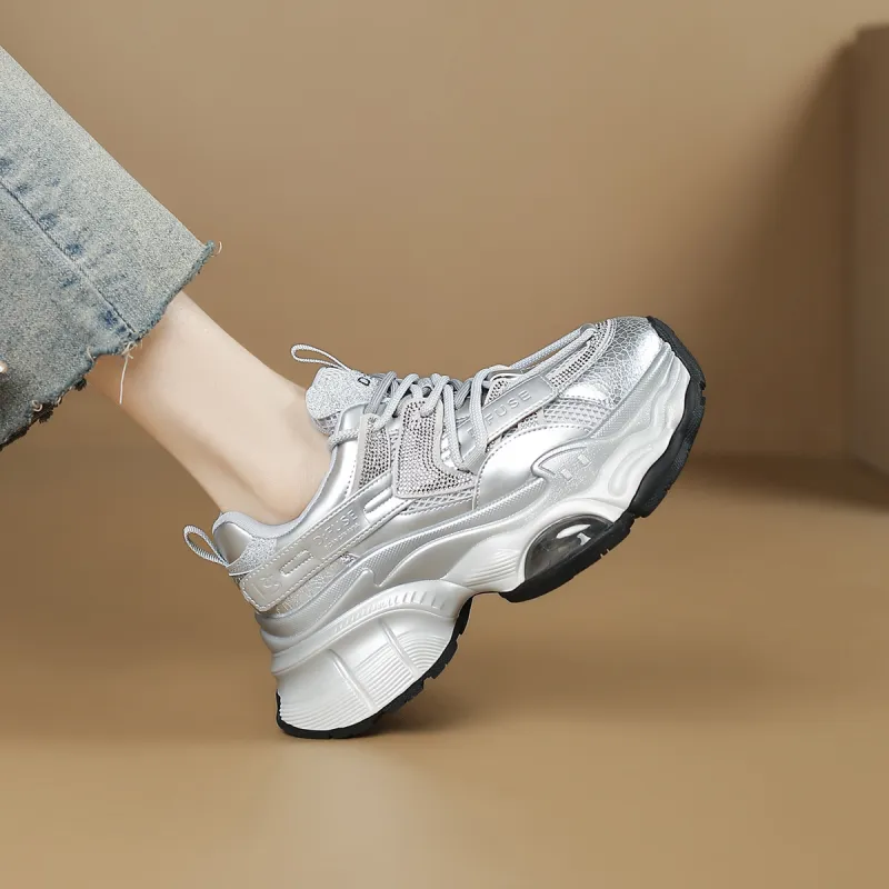 D FUSE SCANDINAVIA Anti Slip And Wear Resistant Lightweight Low Top Chunky Sneakers Women's-2