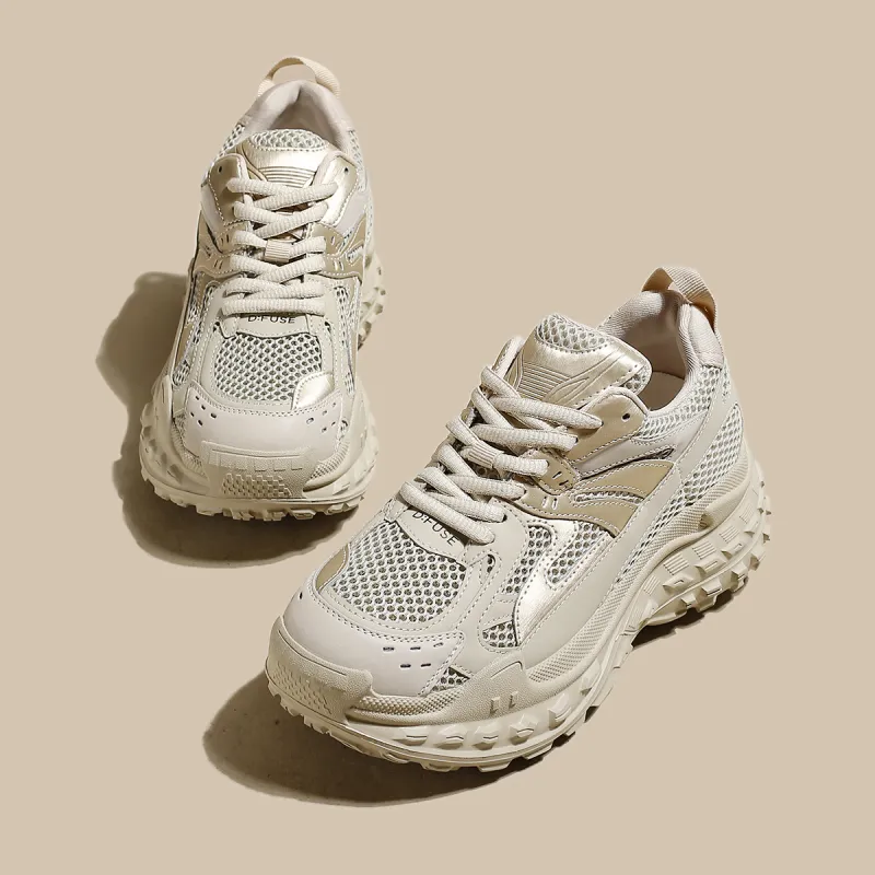 D:FUSE SCANDINAVIA Wear-Resistant Breathable Lightweight Height Increasing Low-Top Chunky Sneakers Women's-6