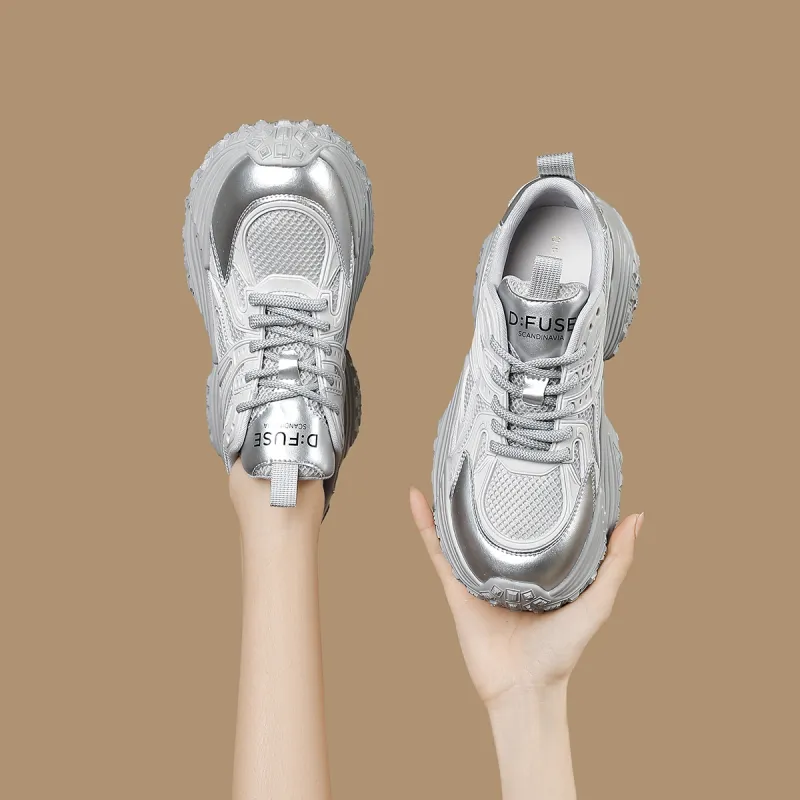 D:FUSE SCANDINAVIA Anti-Slip Wear-Resistant Breathable Support Low-Top Chunky Sneakers Women's-3