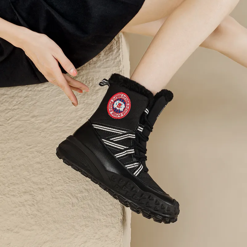 D:FUSE SCANDINAVIA Warm Wear-Resistant Height Increasing Short Snow Boots Women's-7